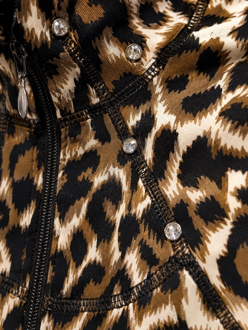 Christine Alexander Leopard Print Rhinestone ZipUp Jacket - Picture 2 of 4